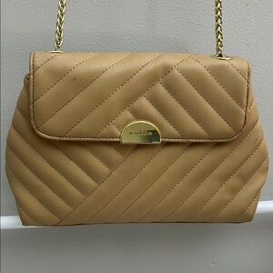 Liz Claiborne Tan Quilted Crossbody Bag